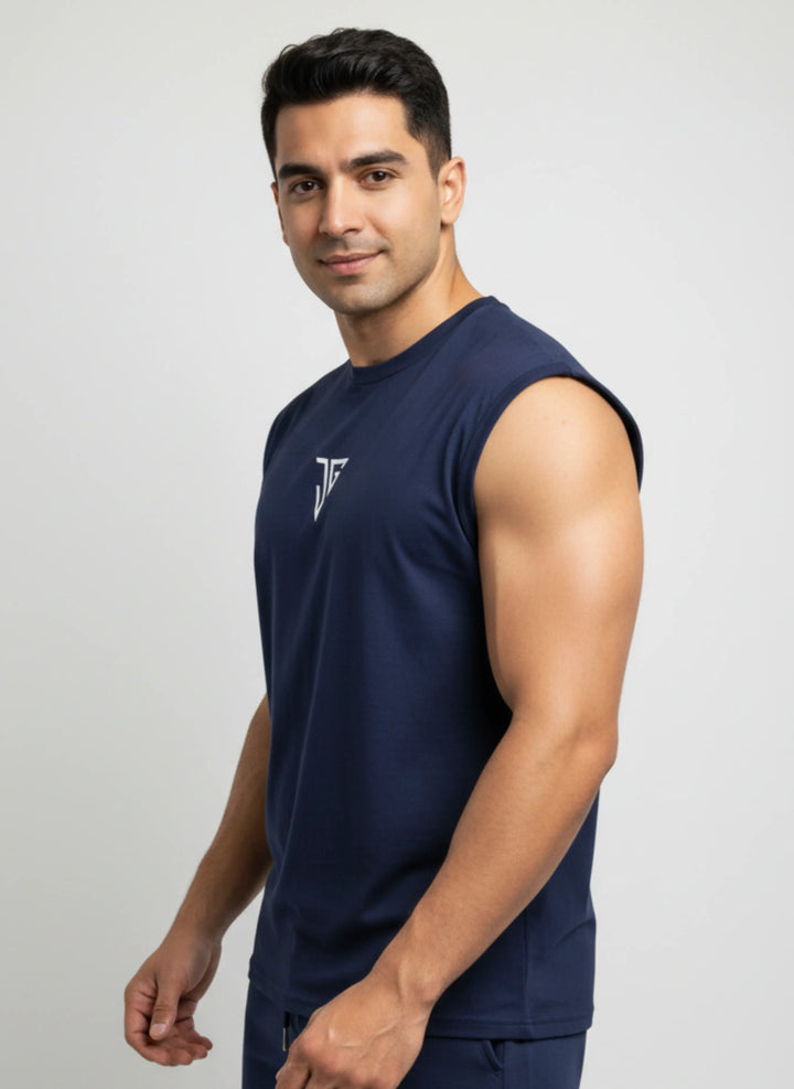 Signature Oversized Tank Top Blue - JYGMA - Apne India Ka Apna Brand