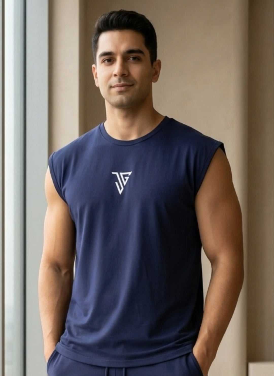 Signature Oversized Tank Top Blue - JYGMA - Apne India Ka Apna Brand