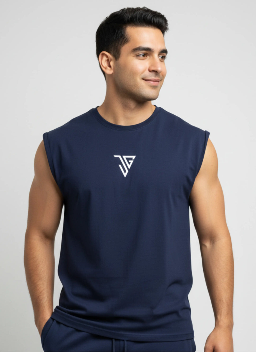 Signature Oversized Tank Top Blue - JYGMA - Apne India Ka Apna Brand