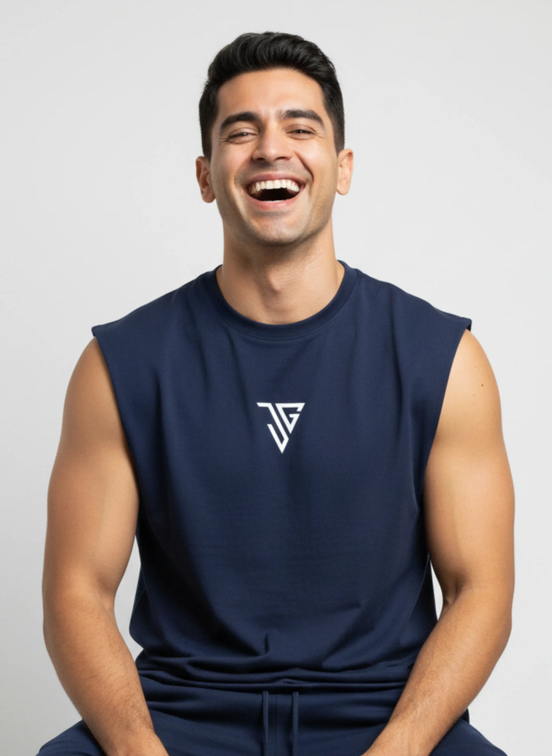 Signature Oversized Tank Top Blue - JYGMA - Apne India Ka Apna Brand