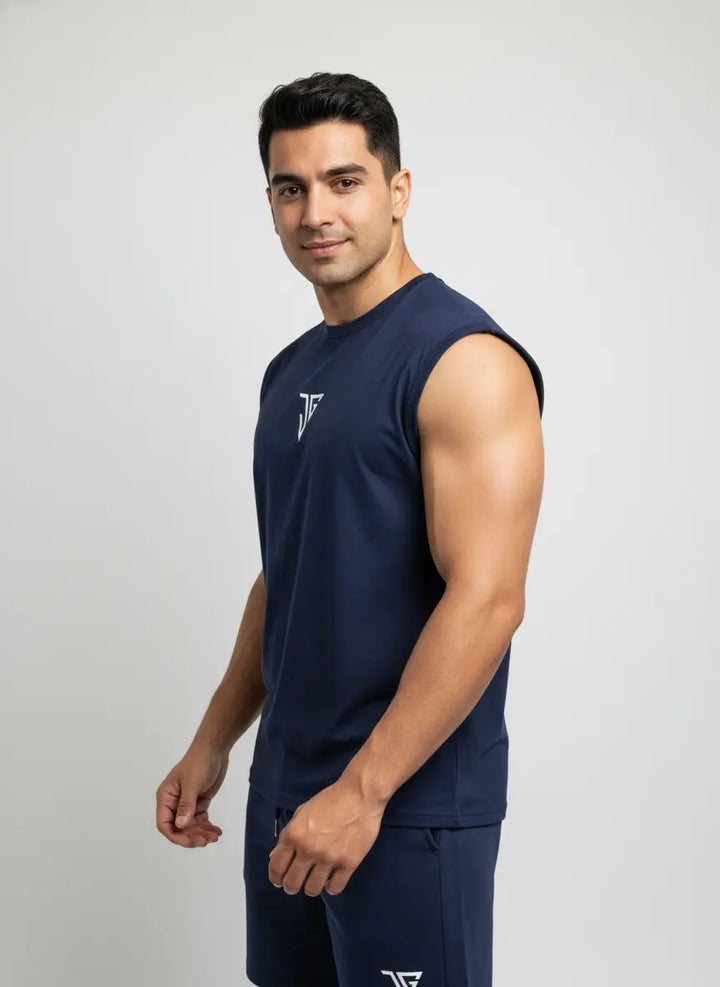 Signature Oversized Co-Ord Set Blue ( Tank Top + Shorts ) - JYGMA - Apne India Ka Apna Brand