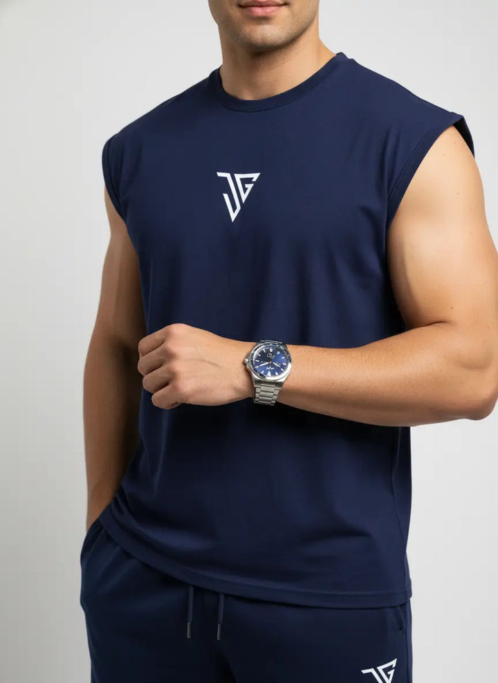 Signature Oversized Co-Ord Set Blue ( Tank Top + Shorts ) - JYGMA - Apne India Ka Apna Brand