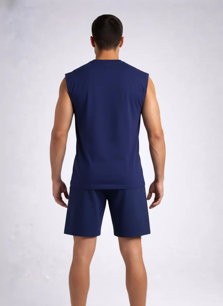 Signature Oversized Co-Ord Set Blue ( Tank Top + Shorts ) - JYGMA - Apne India Ka Apna Brand