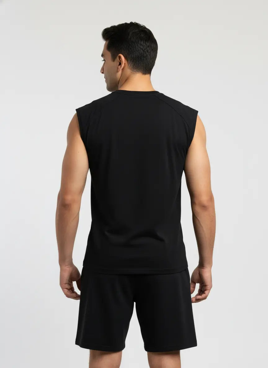 Signature Oversized Co-Ord Set Black ( Tank Top + Shorts ) - JYGMA - Apne India Ka Apna Brand